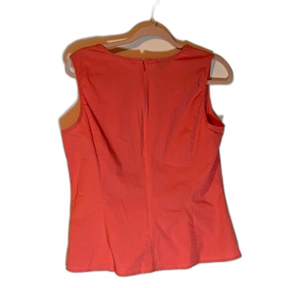 Talbots Blouse 12 Pink Sleeveless Round Neck Back Zip Casual Chic Minimalist - Picture 3 of 6